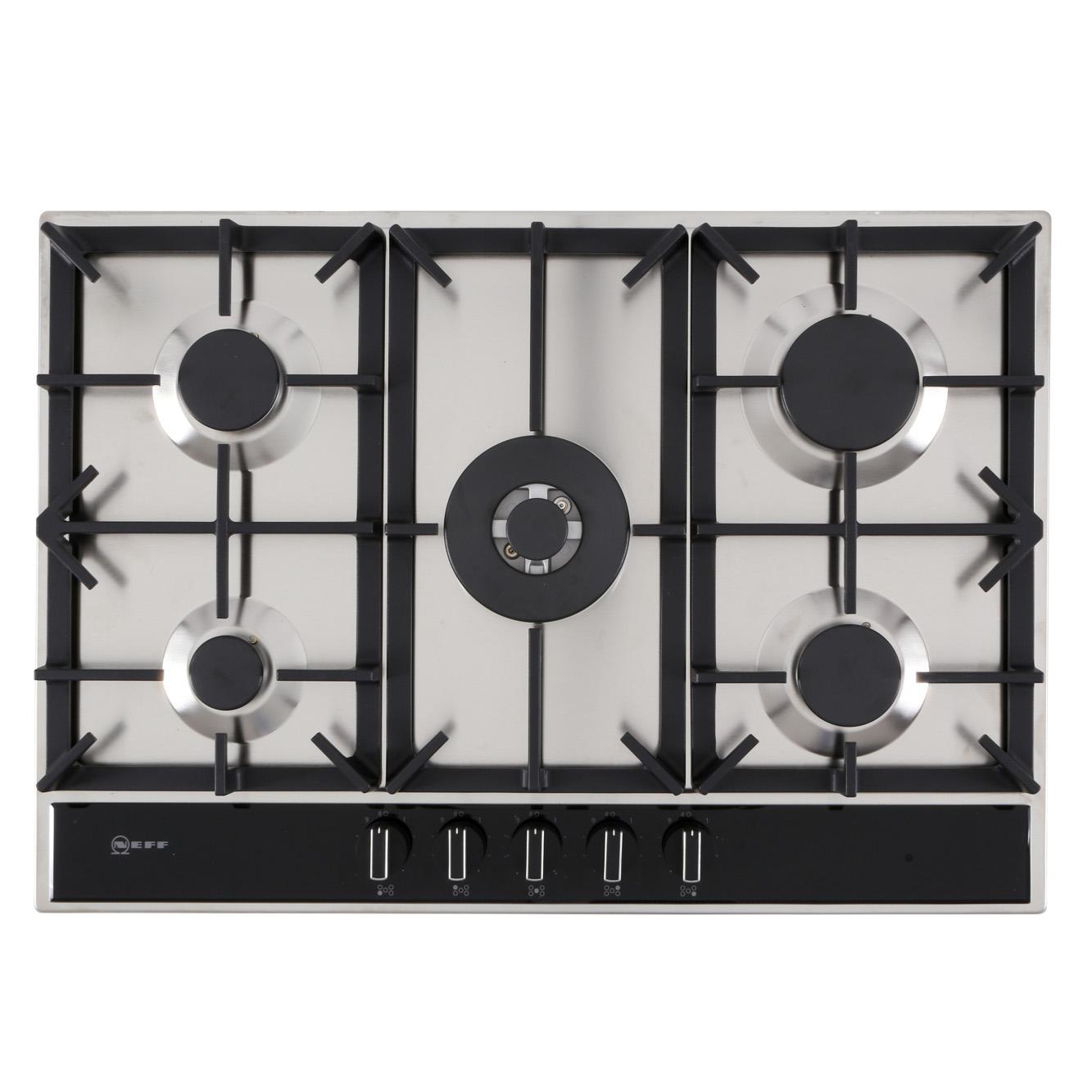 Neff T27DA69N0 N70 5 Burner Gas Hob, Stainless Steel