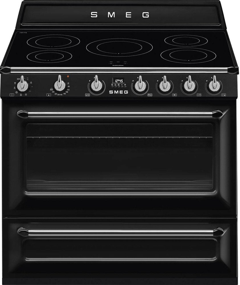 Smeg Black Tr90ibl2 Victoria 90Cm Induction Range Cooker