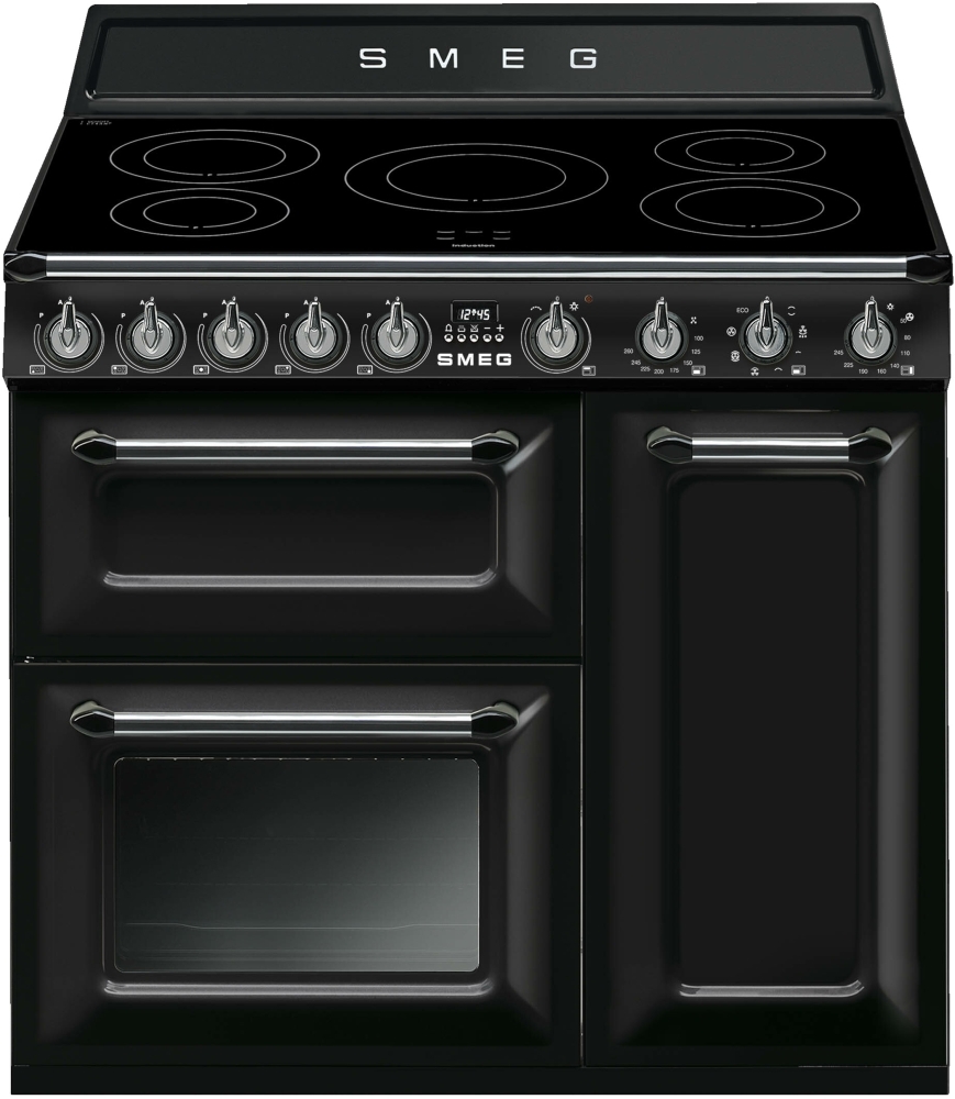 Smeg - Victoria - Induction Range Cooker - 90cm - 3 Ovens - 5 Zones - Black TR93IBL2 Victoria Black