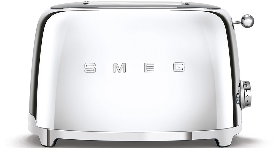 Smeg TSF01SSUK Retro 2 Slice Toaster, Chrome Marks Electrical