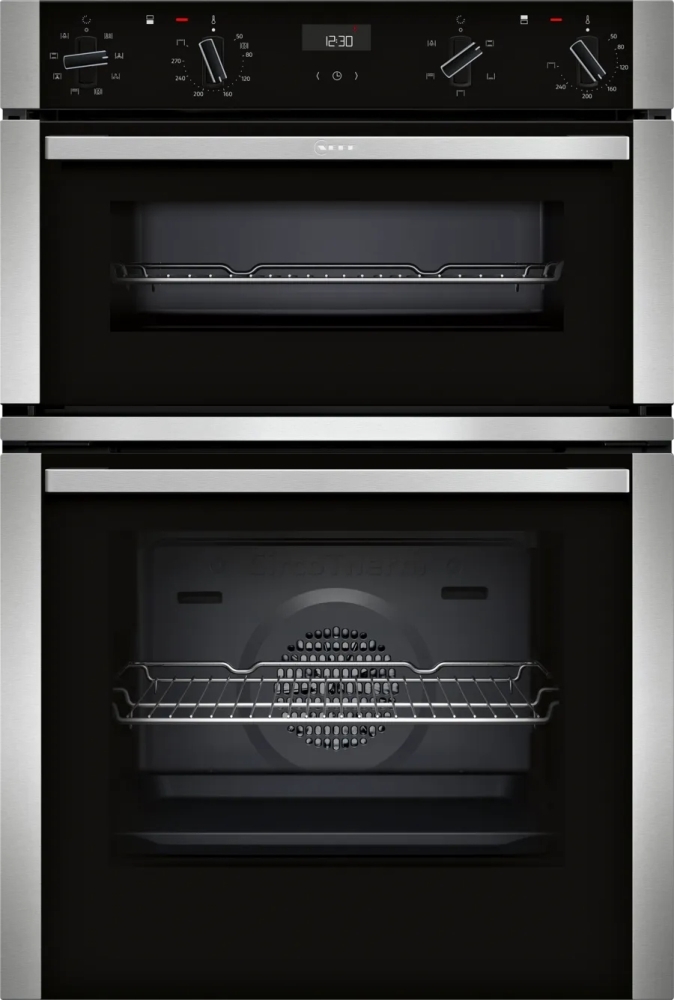 Neff U1ACE2AN3B N50 Built-In Electric Double Oven - 71L Main Oven, 34L Second Oven, CircoTherm, EasyClean, A Energy Rated U1ACE2AN3B N50