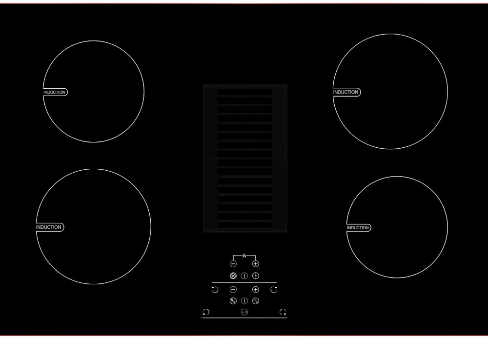 Buy Culina UBDD75LC Induction Hob with Extractor Frameless Marks Electrical