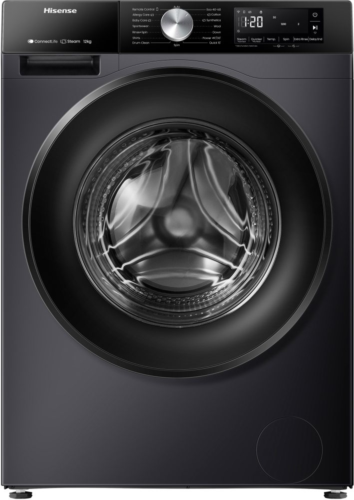 Hisense 12kg Washing Machine - 1400 RPM - Black - WF3S1243BB3 WF3S1243BB3