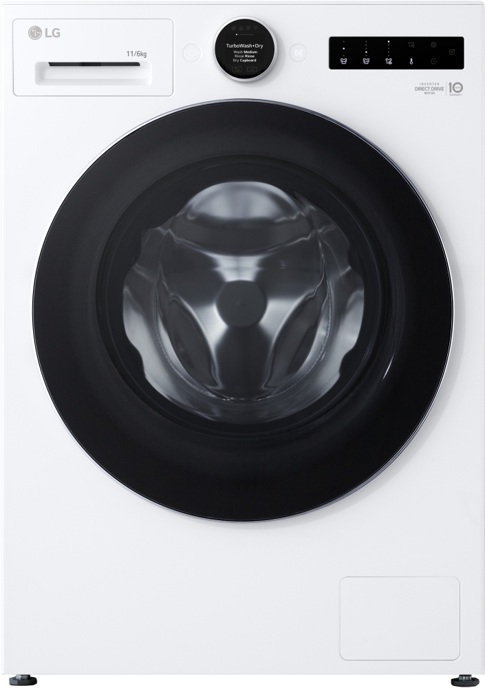 Lg Washer Dryer, 11Kg/6Kg, 1400 Spin, A Rated, Freestanding White Whx9016tlc Series 10 Ai Direct Drive™