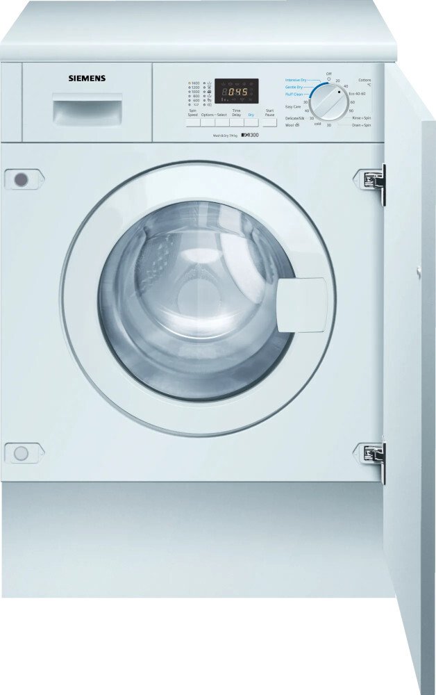 Siemens WK14D322GB iQ300 Integrated Washer Dryer, 7kg, 1300 Spin, White