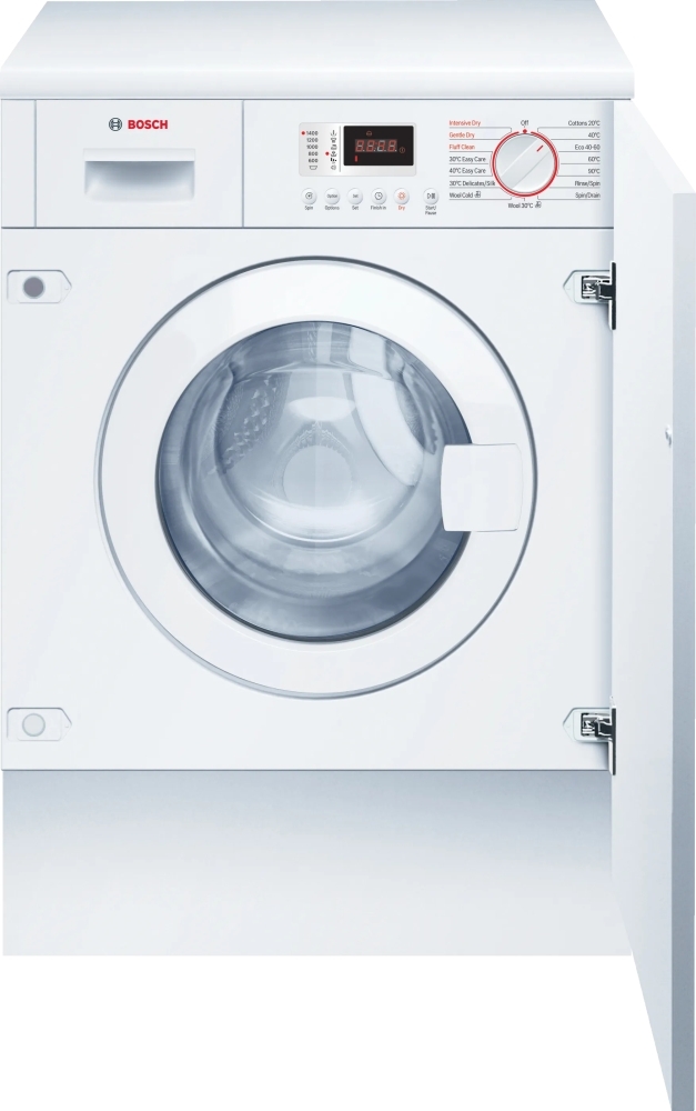 Bosch WKD28352GB Series 4 Integrated Washer Dryer, 7kg, 1300 Spin, White