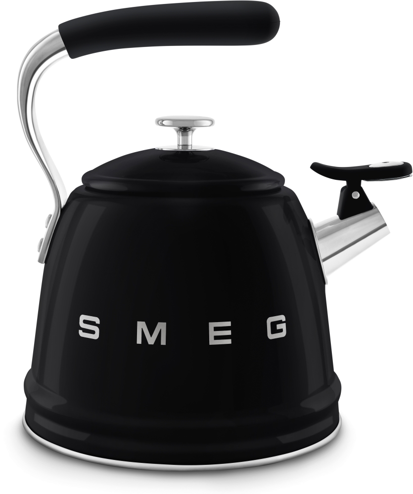 Smeg WKF01BL Kettle - 2.3L Capacity - Black Stainless Steel - Whistle WKF01BL