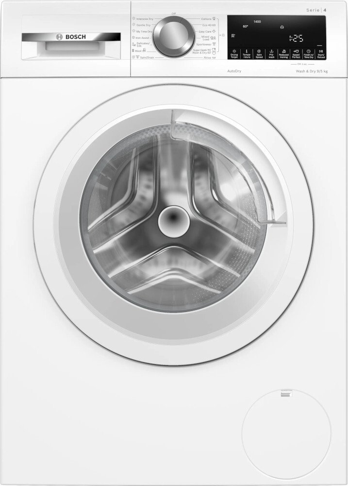 Bosch Series 4 WNA144V9GB Washer Dryer - 9kg Wash / 5kg Dry - 1400 Spin - AutoDry - Iron Assist - White WNA144V9GB Series 4