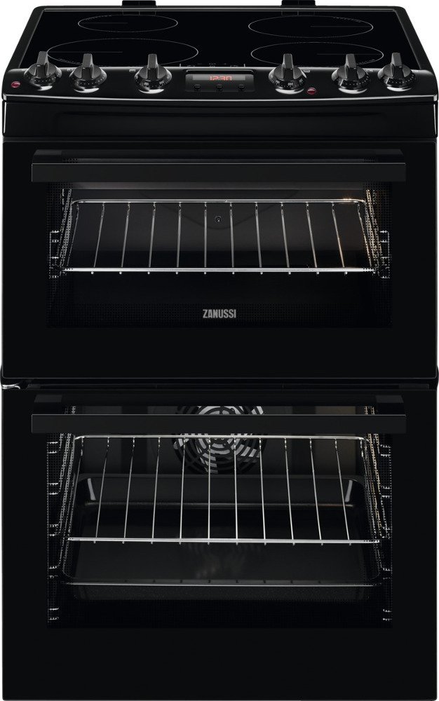 Buy Zanussi ZCI66250BA Electric Cooker with Double Oven Black Marks