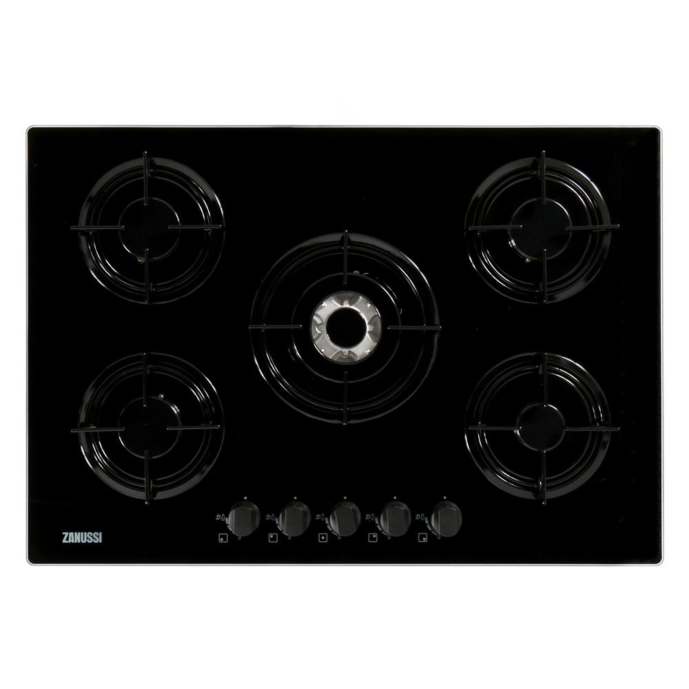 Buy Zanussi ZGO75524BA 5 Burner Gas Hob Black on Glass Marks Electrical