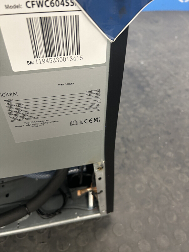 CDA CFWC604SS Wine Cooler, Stainless Steel, G Rated - Damaged Item Image