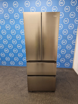 Haier HFKR5718DNMM American Fridge Freezer, Stainless Steel, D Rated,  Non-Plumbed - Damaged Item Image