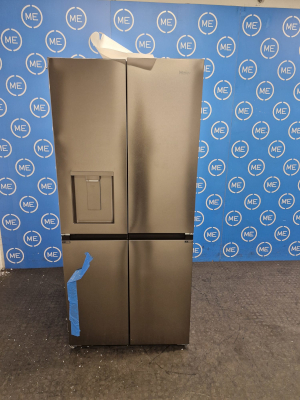 Haier HCR58S18CWMM Rise Cube Series American Fridge Freezer, Silver, C Rated,  Non-Plumbed - Damaged Item Image