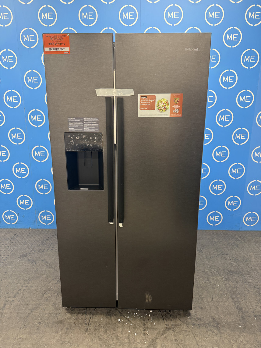 Hotpoint HPG2 6574W XBR5UK American Fridge Freezer, Grey, D Rated,  Plumbed - Damaged Item Image