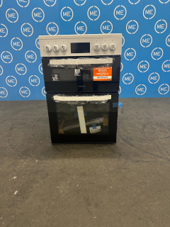 Hotpoint HDE6VDW Ceramic Electric Cooker with Double Oven, White, A Rated - Damaged Item Image
