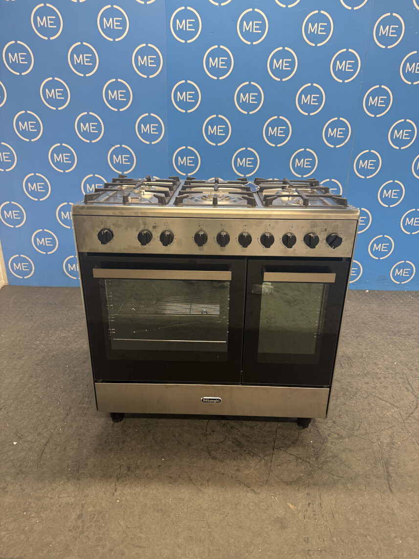 DeLonghi DTRM 905DF 90cm Dual Fuel Range Cooker, Stainless Steel, A Rated - Damaged Item Image