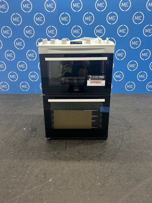 AEG CGX6130ACW Gas Cooker with Double Oven, White, A Rated - Damaged Item Image