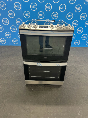 AEG CIB6743ACM Induction Electric Cooker with Double Oven, Stainless Steel, A Rated - Damaged Item Image