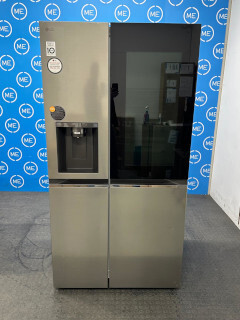 LG GSGV80PYLL InstaView� American Fridge Freezer with Plumbed Ice and Water Dispenser, Silver, E Rated,  Plumbed - Damaged Item Image