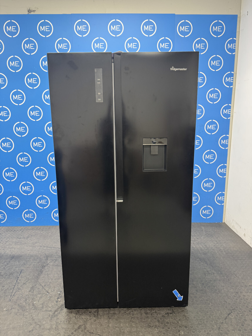 Fridgemaster MS91558DEB American Fridge Freezer, Black, E Rated,  Non-Plumbed - Damaged Item Image