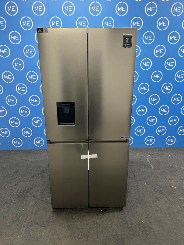 Hisense RQ5P470SMIE American Fridge Freezer, Silver, E Rated,  Non-Plumbed - Damaged Item Image