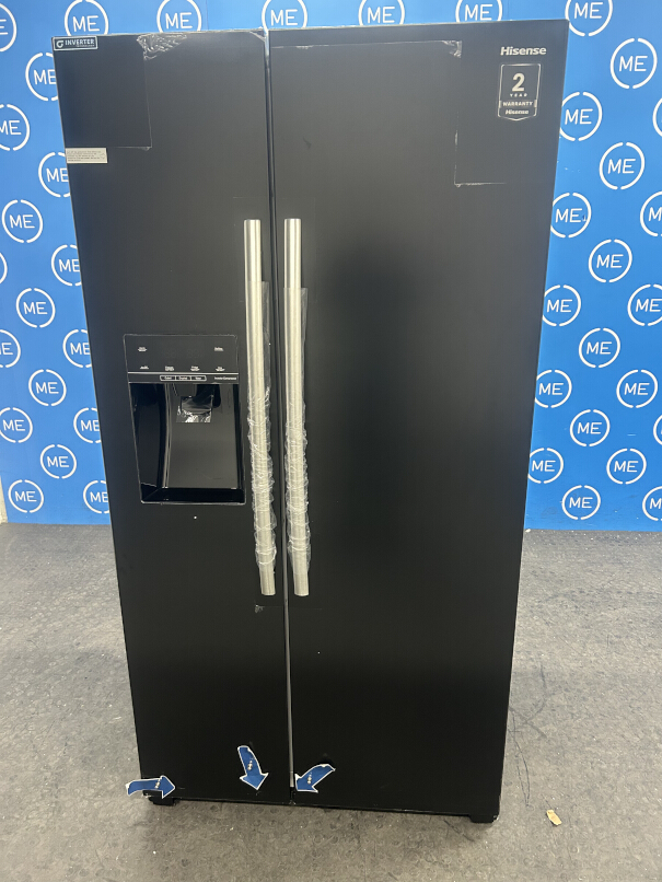Hisense RS694N4IBE American Fridge Freezer,  Plumbed, Black, E Rated - Damaged Item Image
