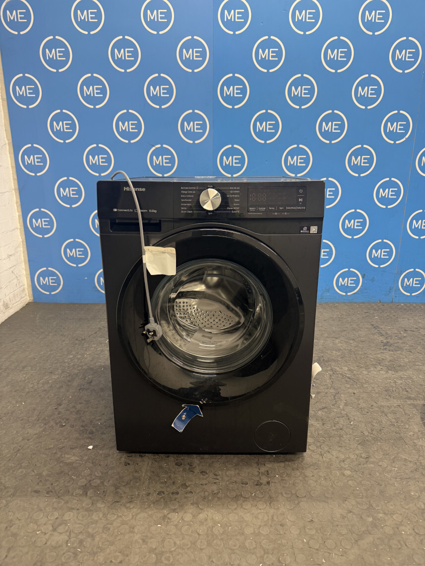 Hisense WF3S1043BB3 Washing Machine, 10.5kg, 1400 Spin, Black, A Rated - Damaged Item Image