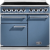 Falcon 1000 Deluxe Induction China Blue Brushed Chrome 100cm Induction Range Cooker, A Rated