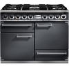 Falcon 1092 Deluxe Slate Brushed Chrome 110cm Dual Fuel Range Cooker, Grey, A Rated