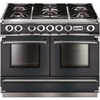 Falcon 1092 Continental Slate Brushed Chrome 110cm Dual Fuel Range Cooker, Grey, A Rated