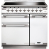 Rangemaster ELS90EIWH 90cm Induction Range Cooker Elise White / Brushed Nickel, A Rated