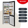Sharp SJ-BB04DTXBE2-EN Low Frost Fridge Freezer, Gloss Black, 60/40, E Rated