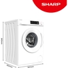 Sharp ES-NFA014BWNA-EN Washing Machine, 10kg, 1400 Spin, White, A Rated