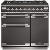 Rangemaster ELS90DFFSL 90cm Dual Fuel Range Cooker Elise Slate / Brushed Nickel, A Rated