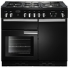 Rangemaster PROP100NGFGB/C 100cm Gas Range Cooker Professional Plus Black / Chrome, A+ Rated