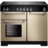 Rangemaster KCH100ECCR/C 100cm Ceramic Range Cooker Kitchener Cream / Chrome, A Rated