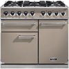 Falcon F1000DXDFFN/NM 1000 Deluxe Fawn / Brushed Chrome 100cm Dual Fuel Range Cooker, Copper, A Rated