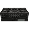 Rangemaster KCH110NGFBL/C 110cm Gas Range Cooker Kitchener Black / Chrome, A+ Rated