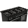 Rangemaster KCH110NGFBL/C 110cm Gas Range Cooker Kitchener Black / Chrome, A+ Rated