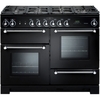 Rangemaster KCH110NGFBL/C 110cm Gas Range Cooker Kitchener Black / Chrome, A+ Rated