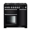 Rangemaster EDL90DFFBL/C 90cm Dual Fuel Range Cooker Encore Deluxe Black / Chrome, A Rated