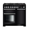Rangemaster EDL100DFFBL/C 100cm Dual Fuel Range Cooker Encore Deluxe Black / Chrome, A Rated