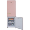 CDA Florence Tea Rose Retro Frost Free Fridge Freezer, 60/40, Pink, D Rated