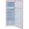 CDA Betty Tea Rose Retro Static Fridge Freezer, 80/20, Pink, D Rated