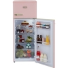 CDA Betty Tea Rose Retro Static Fridge Freezer, 80/20, Pink, D Rated