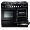 Rangemaster PROPL100FXDFFGB/C 100cm Dual Fuel Range Cooker Professional Plus FX Gloss Black / Chrome, A Rated
