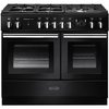 Rangemaster PROPL100FXDFFGB/C 100cm Dual Fuel Range Cooker Professional Plus FX Gloss Black / Chrome, A Rated
