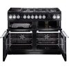 Rangemaster NEXSE110DFFCB/C 110cm Dual Fuel Range Cooker Nexus Charcoal Black / Chrome, A Rated
