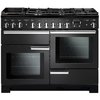 Rangemaster PDL110DFFCB/C 110cm Dual Fuel Range Cooker Professional Deluxe Charcoal Black / Chrome, A Rated