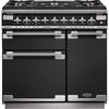 Rangemaster ELS90DFFCB 90cm Dual Fuel Range Cooker Elise Charcoal Black / Brushed Nickel, A Rated